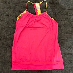 Ivivva size 12 double Dutch hot pink  tank with the ability to add cups